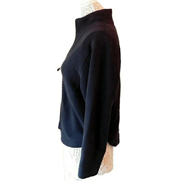 AMBER SUN WOMANS BLACK COTTON HALF ZIP - Picture 2 of 4